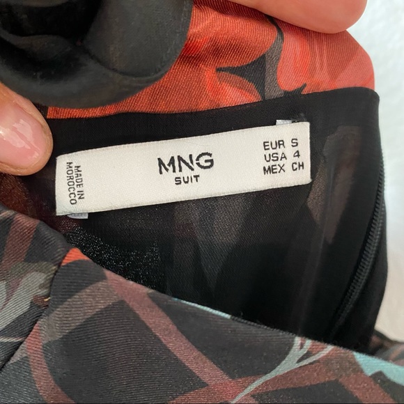 MANGO Suit Floral + Plaid Midi Dress - Size 4 - Picture 6 of 14